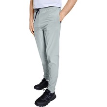 Raru Gri Dokuma Pantolon Regular Kalıp Ayarlanabilir Bel Lastikli Hafif Rahat Kumaş