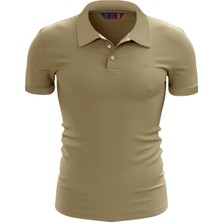 Raru %100 Pamuk Polo T-Shirt Impero Bej
