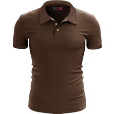 Raru %100 Pamuk Polo T-Shirt Impero Kahverengi