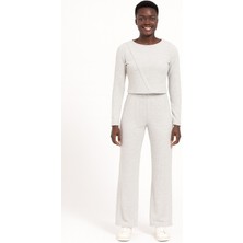 For You Moda Waffle Kumaş Uzun Alt Üst Takım – Gri | %100 Pamuk Doğal Kumaş