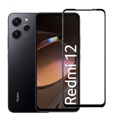 Elixem Xiaomi Redmi 12 Uyumlu Tam Kaplayan 5D Çerçeveli Ekran Koruyucu Temperli Cam