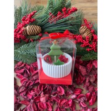 Can Yılbaşı Yeşil Çam Ağacı Temalı Dekoratif Kutulu Mum