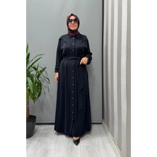 Clande Cupra Ipek Elbise Siyah 5012