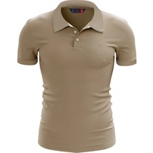 Raru %100 Pamuk Polo T-Shirt Impero Bej