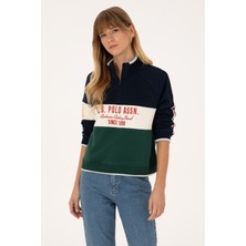 U.S. Polo Assn. Kadın Lacivert Fermuarlı Dik Yaka Sweatshirt 50311024-VR033
