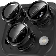Elixem İphone 16 Pro İphone 16 Pro Max Uyumlu Siyah Arka Kamera Lens Koruyucu Safir Cam