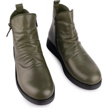 Emel Ayakkabı Modern Sade Yumuşak Ortopedik Taban Bot Haki 2400