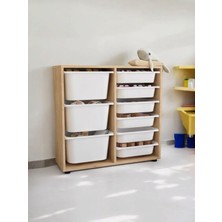 Modüleva 9 Sepetli Dolap Çok Amaçlı Dolap Oyuncak Dolabı