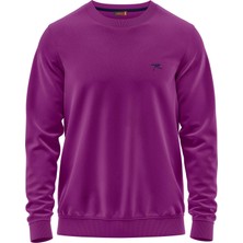 Raru %100 Pamuk Mor Basic Sweatshirt Regular Kalıp 2 İplik Kumaş Kullanım Alanı: Outdoor