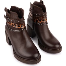 Emel Ayakkabı Hakiki Deri Modern Rahat Termo Taban Bot Kahve 15290