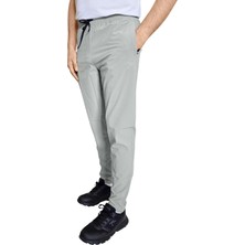 Raru Erkek Gri Dokuma Pantolon %100 Polyester Ayarlanabilir Bel Lastikli Hafif ve Rahat