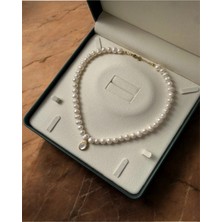 Taşmir 55 cm Sertifikalı Gerçek Doğal Inci Kolye - Çelik Aparat - 8mm