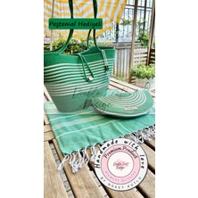 Double Knot Design Futa 2li Takım Plaj Çantası El Çantası Clutch Totebag Kadın Çanta Yazlık Hediyelik