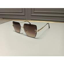 Bappir Kare Kesme Kristal Kesim Güneş Gözlüğü Lazer Kesim Çerçevesiz Kare Tüm Renkleri Ile