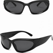 Bappir Y2K Unisex Güneş Gözlüğü Aynalı Gümüş Siyah