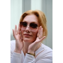 Bappir Kadın Kahverengi Güneş Gözlüğü Kare Kesim 2’li Fırsat Seti UV400 Koruma Desenli