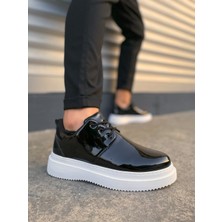 Khi-Zai JY03 Luxor Bağcıklı Rugan Erkek Günlük Spor Klasik Ayakkabı Rbt - Siyah