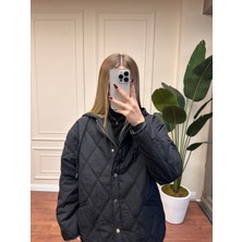 Alyalis Butik Penye Garnili Kapşonlu Mont - Siyah