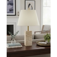 Valen Kumaş Şapkalı Traverten Abajur