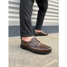 Khi-Zai JY0510 Clasica Bağcıklı Cilt Erkek Günlük Klasik Ayakkabı Cst - Kahverengi