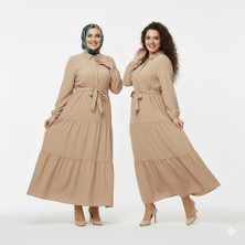 Kadın Gömlek Yaka Kuşak Detaylı Çok Şık Elbise