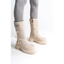 Khi-Zai Lucy Lastikli Fermuarlı  Paraşüt Kumaş Rugan Kadın Bot  Ckt - Krem