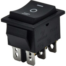 Demir Led Kare (On)-Off-(On) Işıksız Geniş Yaylı Anahtar Siyah 6 Pinli Yaylı Switch (5 Adet)