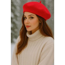 Aydın Şapkacınız Fransız Tarzı Yumuşak Kadın Keçe Ressam Beresi – Kışlık Standart Şapka