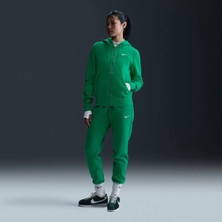Nike Sportswear Phnx Fleece Fermuarlı Kadın Polarlı Yeşil Kapüşonlu  Sweatshirt -Normal KESIM-HJ0995-324