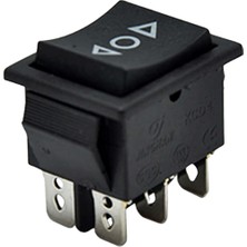 Demir Led Kare (On)-Off-(On) Işıksız Geniş Yaylı Ok Işaretli Anahtar Siyah 6 Pinli Yaylı Ok Yönlü Switch (5 Adet)