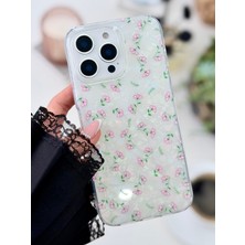 Go Aksesuar Iphone 16 Promax Uyumlu 2in1 Çiçek Baskı Tasarımlı Silikon Kılıf