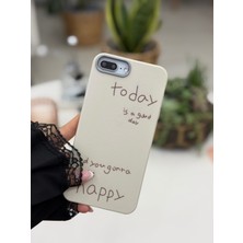 Go Aksesuar Iphone 7 Plus - 8 Plus Uyumlu Kaplama Deri Today Tasarımlı Silikon Kılıf
