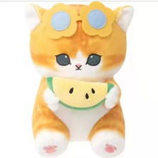NB Market Gözlüklü Mofusand Kedi Peluş Oyuncak Karpuz Kedi Yaz Serisi 40CM Büyük Boy Kedi