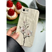 Go Aksesuar Iphone 7 - 8 - Se 2020 - Se 2022 Uyumlu 3D Kağıt Manolya Baskılı Silikon Kılıf