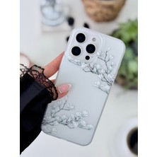 Go Aksesuar Iphone 16 Promax Uyumlu Mat Baskı Sakura Kenar Parmak Izi Bırakmaz Şeffaf Kılıf