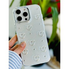 Go Aksesuar Iphone 16 Promax Uyumlu 3D Metal Kalp Tasarımlı Oyuncaklı Epoksili Silikon Kılıf