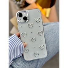 Go Aksesuar Iphone 14 Plus - 15 Plus Uyumlu Metal Kalp Tasarımlı Oyuncaklı Silikon Kılıf