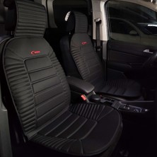 Audi A100 Oto Koltuk Minderi Ön 2'li Set Siyah Bumerang Serisi Şhn