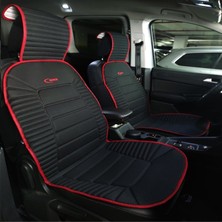 Toyota Yaris Oto Koltuk Minderi Ön 2'li Set Siyah Kırmızı Bumerang Serisi Şhn