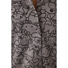 Penti Gri Kuromi Baskılı Uzun Kollu Pamuklu Oversize Gömlek Pijama Takımı