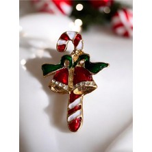 Vola Collection Yılbaşı Noel Çam Ağacı Taşlı Broş Yaka Iğnesi