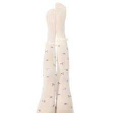 Penti Marshmallow Kız Çocuk Çiçekli Fırfırlı 100 Denye Külotlu Çorap