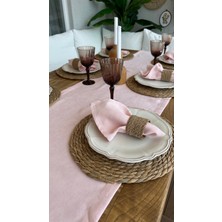 Decamor Home Kadife Dokulu Dertsiz Toz Pembe Peçete 6 Ad Kumaş