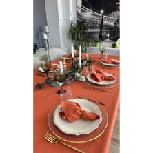 Decamor Home Keten Dokulu Kiremit Tarçın Masa Örtüsü (Peçete Dahil Değil )