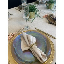 Decamor Home 6 Adet Dertsiz Kumaş Peçete Kadife Dokulu Taş Rengi Peçete