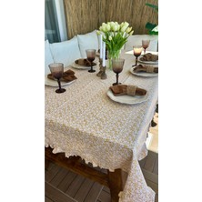 Decamor Home Sarı Mini Çiçekli Fırfırlı Masa Örtüsi