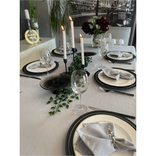 Decamor Home Keten Dokulu Açık Gri Masa Örtüsü (Peçete Dahil Değil )