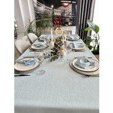 Decamor Home Keten Dokulu Mint Yeşili Masa Örtüsü (Peçete Dahil Değil )