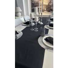 Decamor Home Pamuklu Leke Tutmaz Siyah Runner 1 Ad (Peçetesiz)