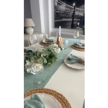 Decamor Home Kadife Dokulu Dertsiz Çağla Yeşil Runner (Peçete Dahil Değil )